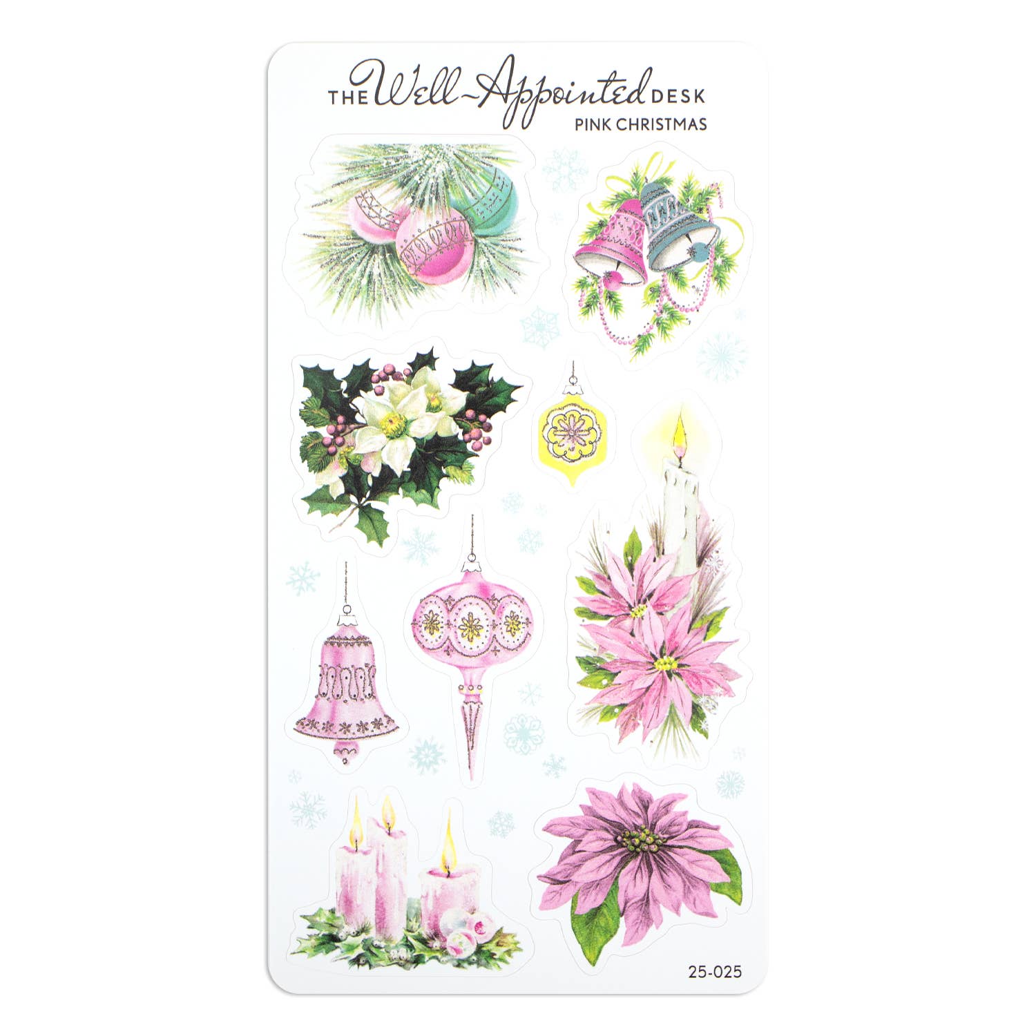 Pink Christmas Sticker Sheet (25-025)