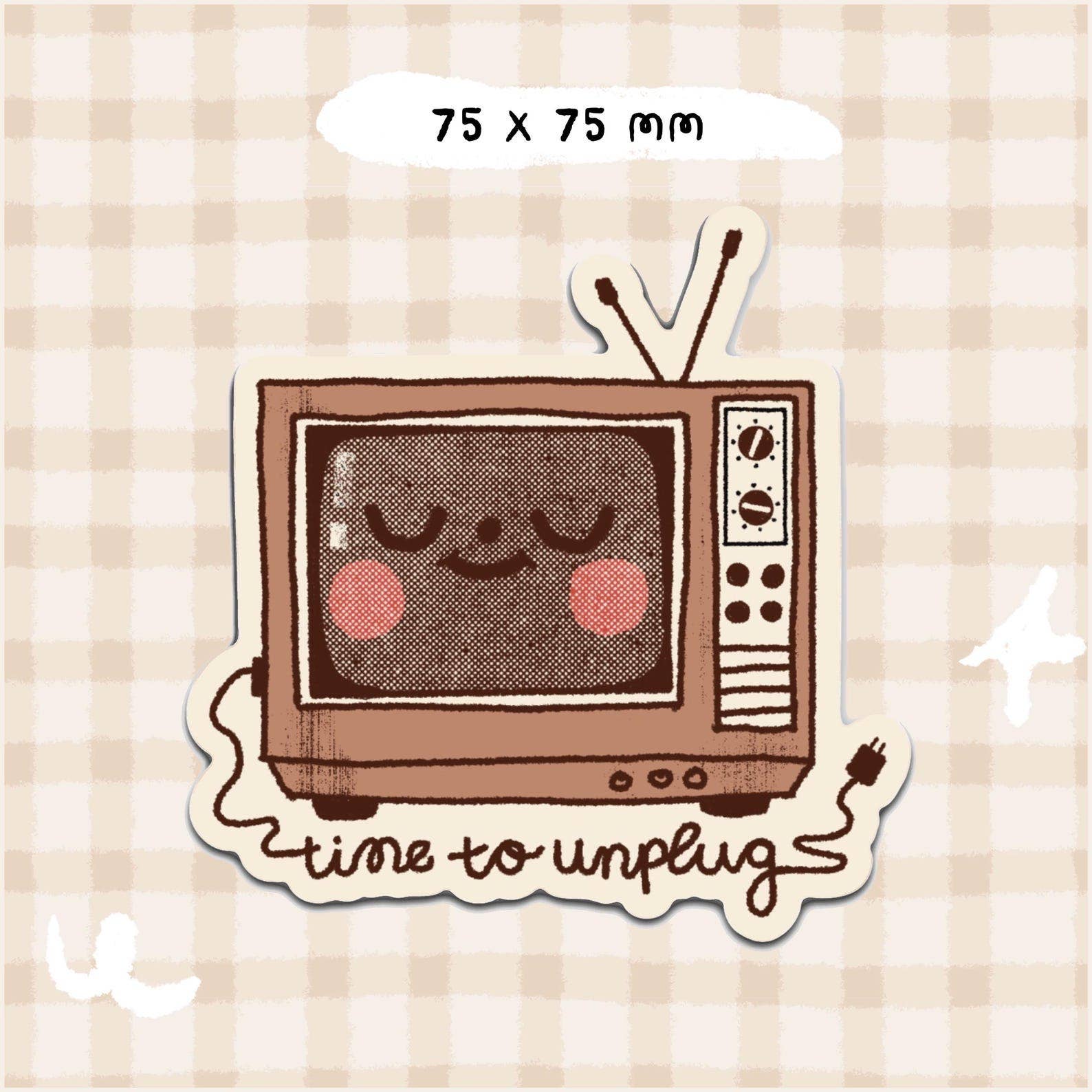Time to Unplug Retro TV Vinyl Sticker