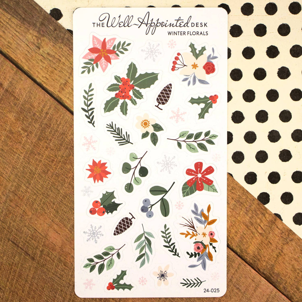Winter Florals Sticker Sheet (24-025)