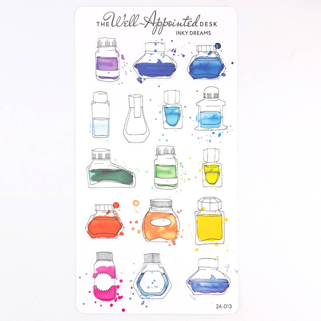 Inky Dreams Ink Bottle Sticker Sheet (24-013)