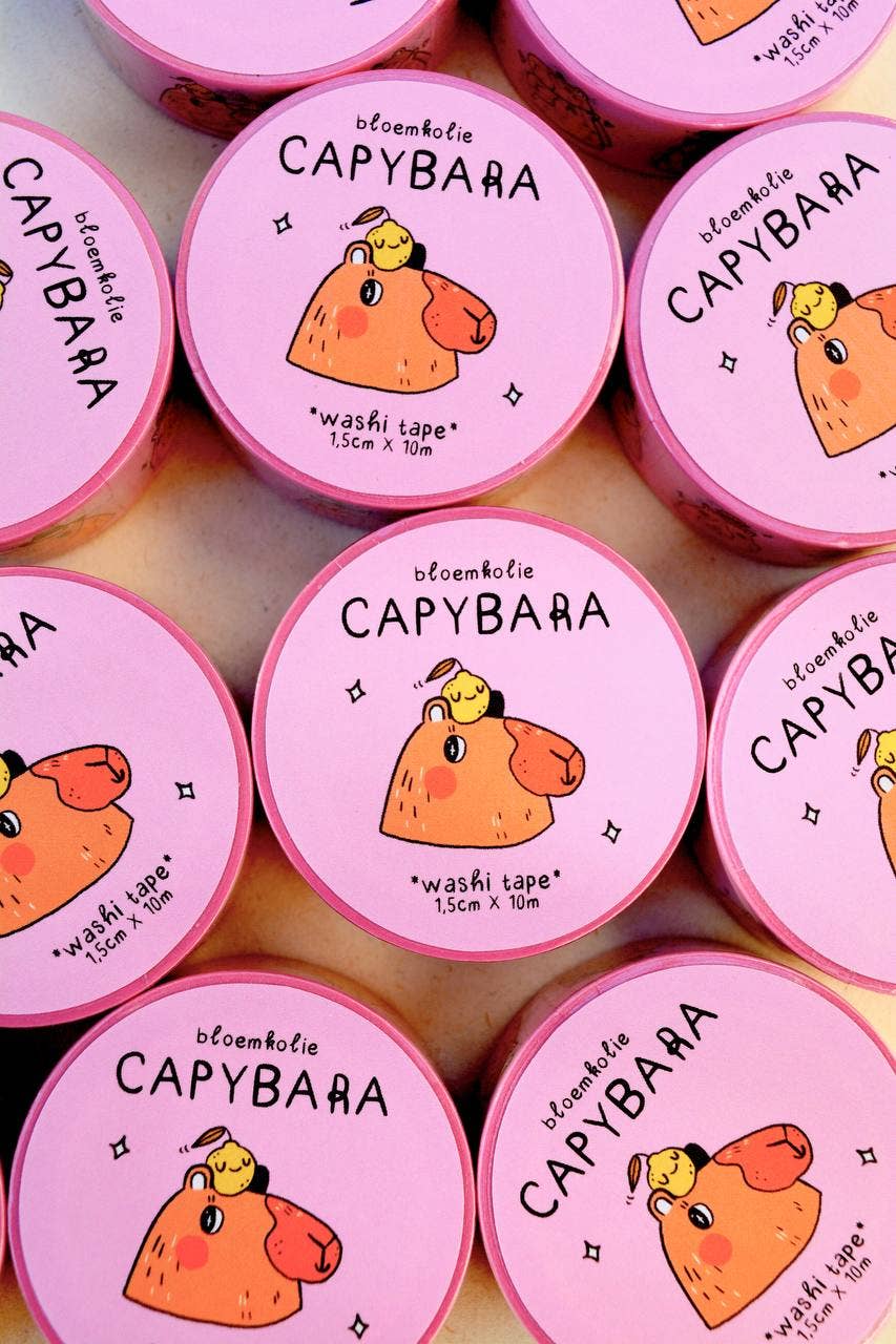 Capybara Washi Tape / Cute Quirky Kawaii Stationery