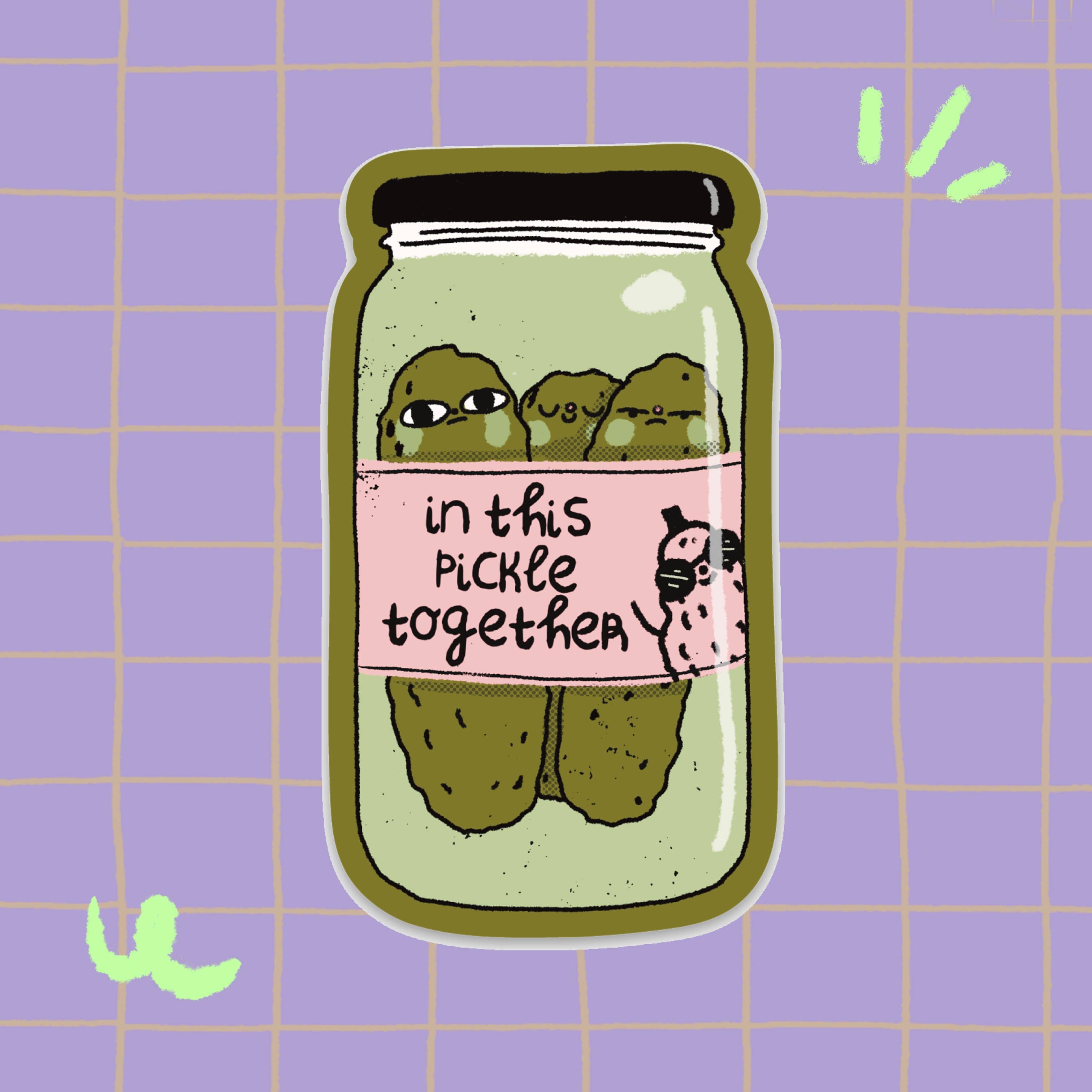 In This Pickle Together Vinyl Sticker | Cute Pickle Jar 