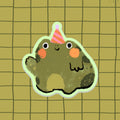 Party Frog vinyl Sticker / Waterproof and Dishwasher safe