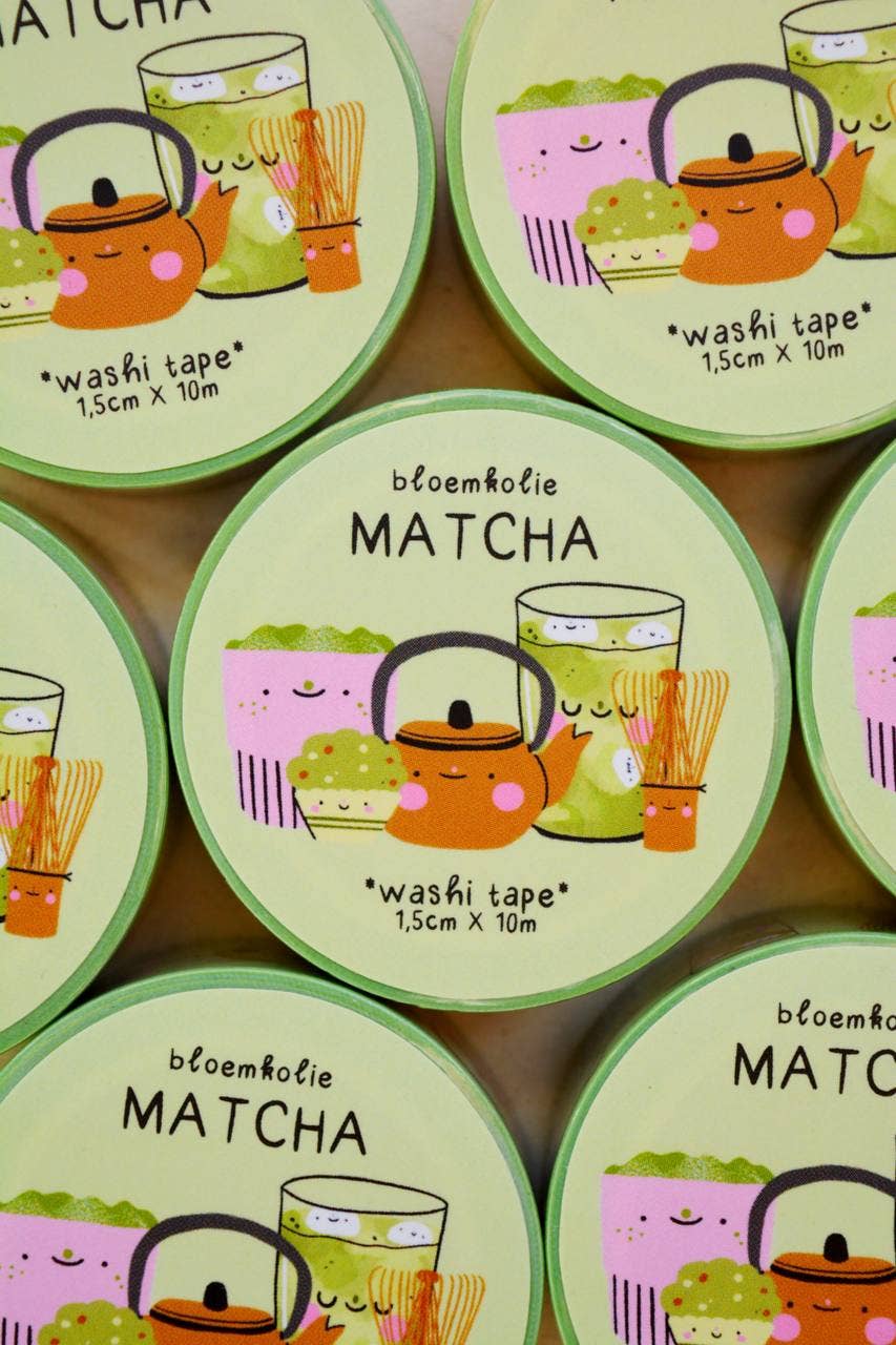 Matcha Washi Tape / Cute Quirky Kawaii Stationery