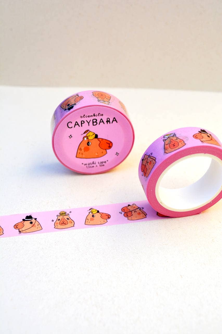 Capybara Washi Tape / Cute Quirky Kawaii Stationery