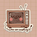 Time to Unplug Retro TV Vinyl Sticker