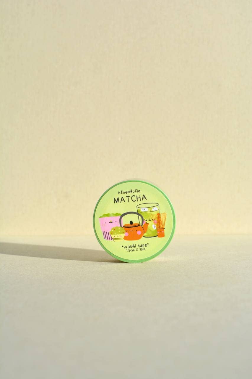 Matcha Washi Tape / Cute Quirky Kawaii Stationery