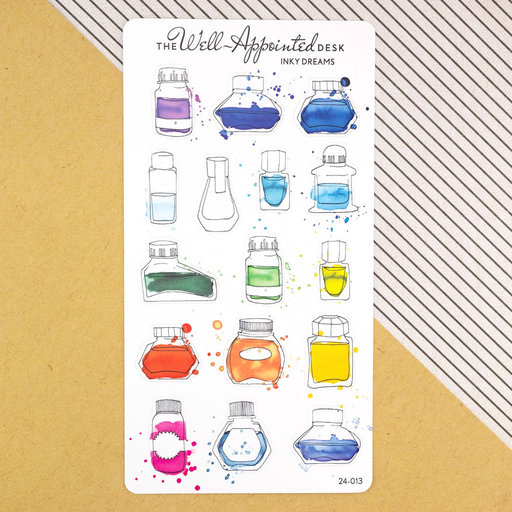 Inky Dreams Ink Bottle Sticker Sheet (24-013)