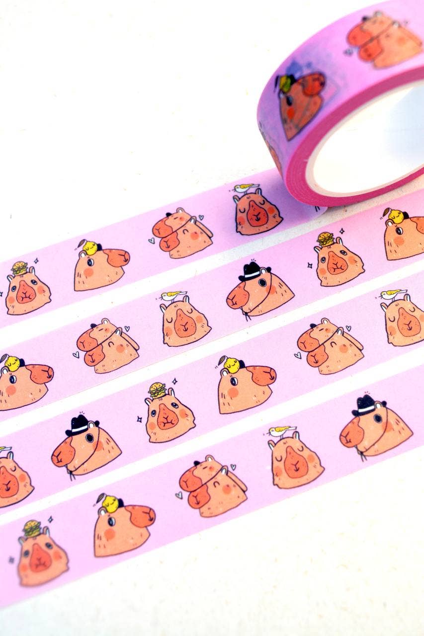 Capybara Washi Tape / Cute Quirky Kawaii Stationery