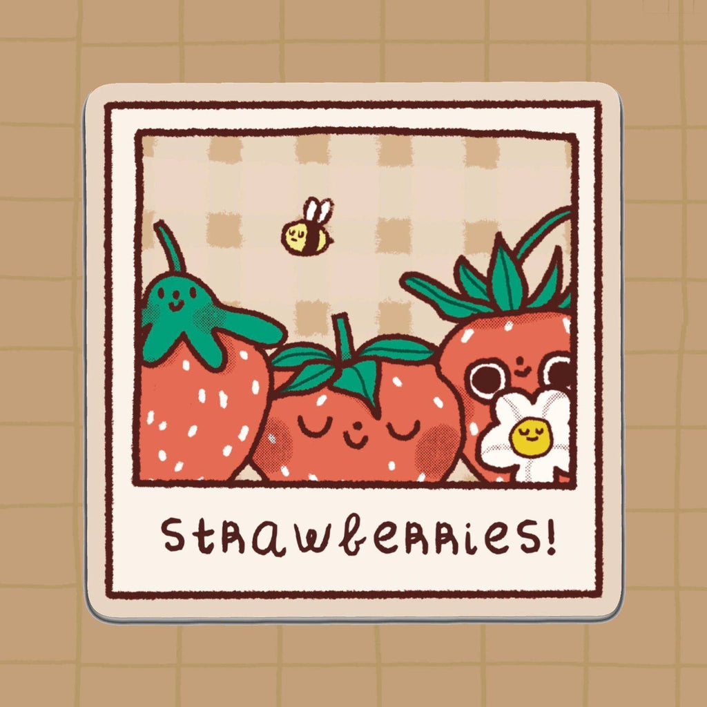 Strawberries! Polaroid Vinyl Sticker