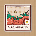 Strawberries! Polaroid Vinyl Sticker