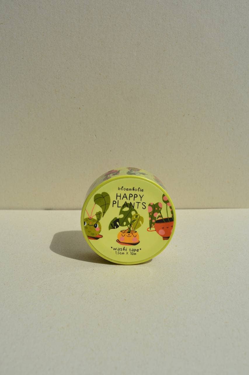 Happy Plants Washi Tape / Cute Botanical Stationery kawaii