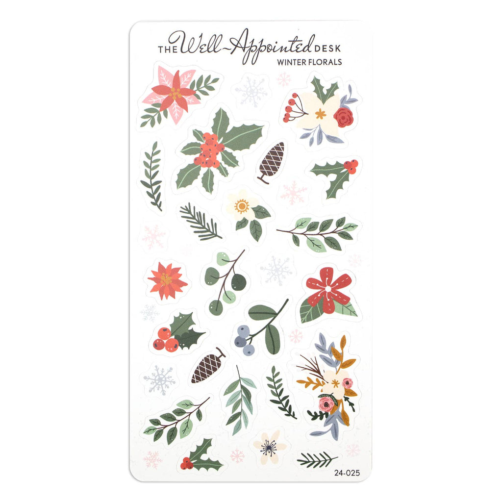 Winter Florals Sticker Sheet (24-025)